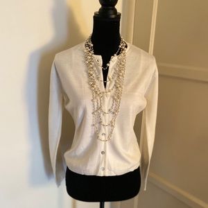 SOLD - Classic Ivory Colored Cardigan Sweater